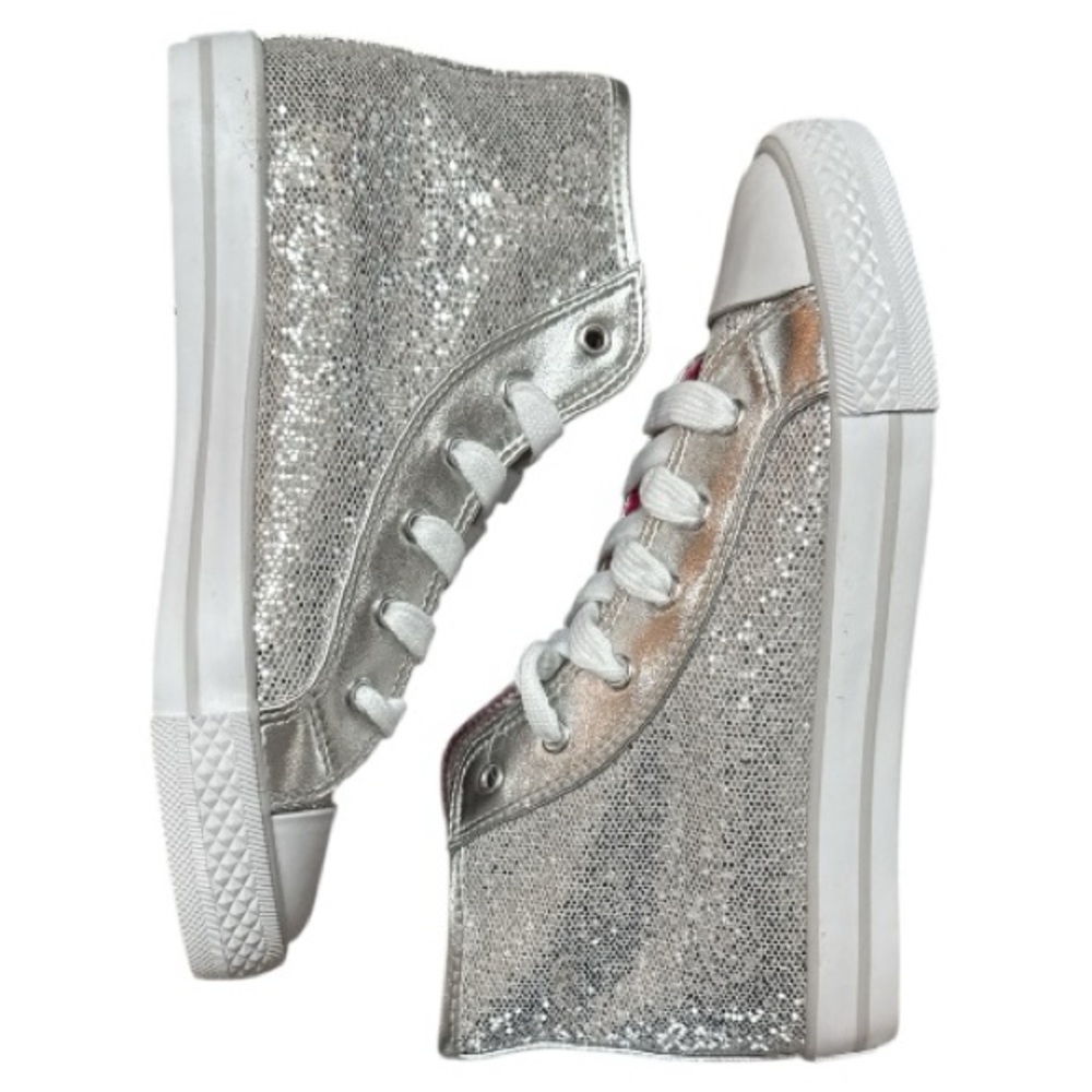 Gotta Flurt HIDISCO Silver Sequin Hip Hop Dance Sneaker 3 kids youth NEW NIB